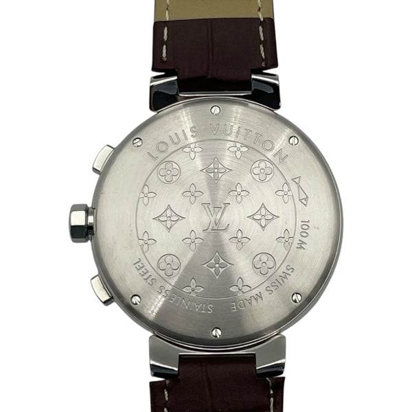 ルイ・ヴィトン LOUIS VUITTON タンブール クロノグラフ Q1121 ブラウン SS 自動巻き メンズ 腕時計