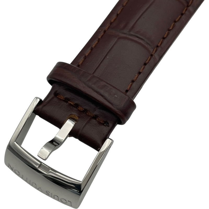 ルイ・ヴィトン LOUIS VUITTON タンブール クロノグラフ Q1121 ブラウン SS 自動巻き メンズ 腕時計