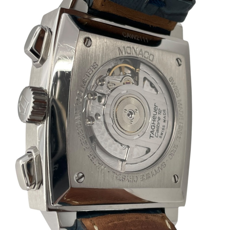 タグ・ホイヤー TAG HEUER モナコキャリバー12クロノグラフ CAW2111 ブルー SS メンズ 腕時計