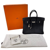 エルメス HERMES バーキン25 K刻 ブラック マットシルバー金具 トゴ レディース ハンドバッグ