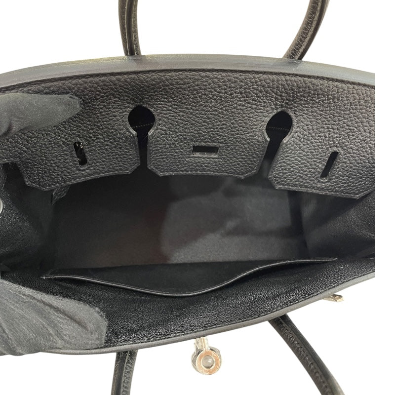 エルメス HERMES バーキン25 K刻 ブラック マットシルバー金具 トゴ レディース ハンドバッグ