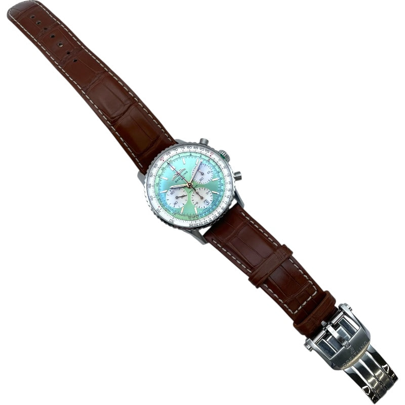 ブライトリング BREITLING ナビタイマー B01 クロノグラフ AB0139 グリーン SS 自動巻き メンズ 腕時計