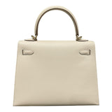 エルメス HERMES ケリ―25　外縫い K刻印 クレ/シャンパンゴールド金具 エプソン レディース ハンドバッグ