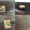 エルメス HERMES ケリー･デベッシュクラッチ W刻印 ブラック/シルバー金具 ボックスカーフ メンズ クラッチバッグ