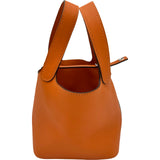 エルメス HERMES ピコタンロックミクロ N刻印 オレンジ シルバー金具 スィフト レディース ハンドバッグ