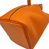エルメス HERMES ピコタンロックミクロ N刻印 オレンジ シルバー金具 スィフト レディース ハンドバッグ