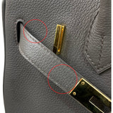 エルメス HERMES バーキン30 Z刻印 グリスエタン/ゴールド金具 トゴ レディース ハンドバッグ