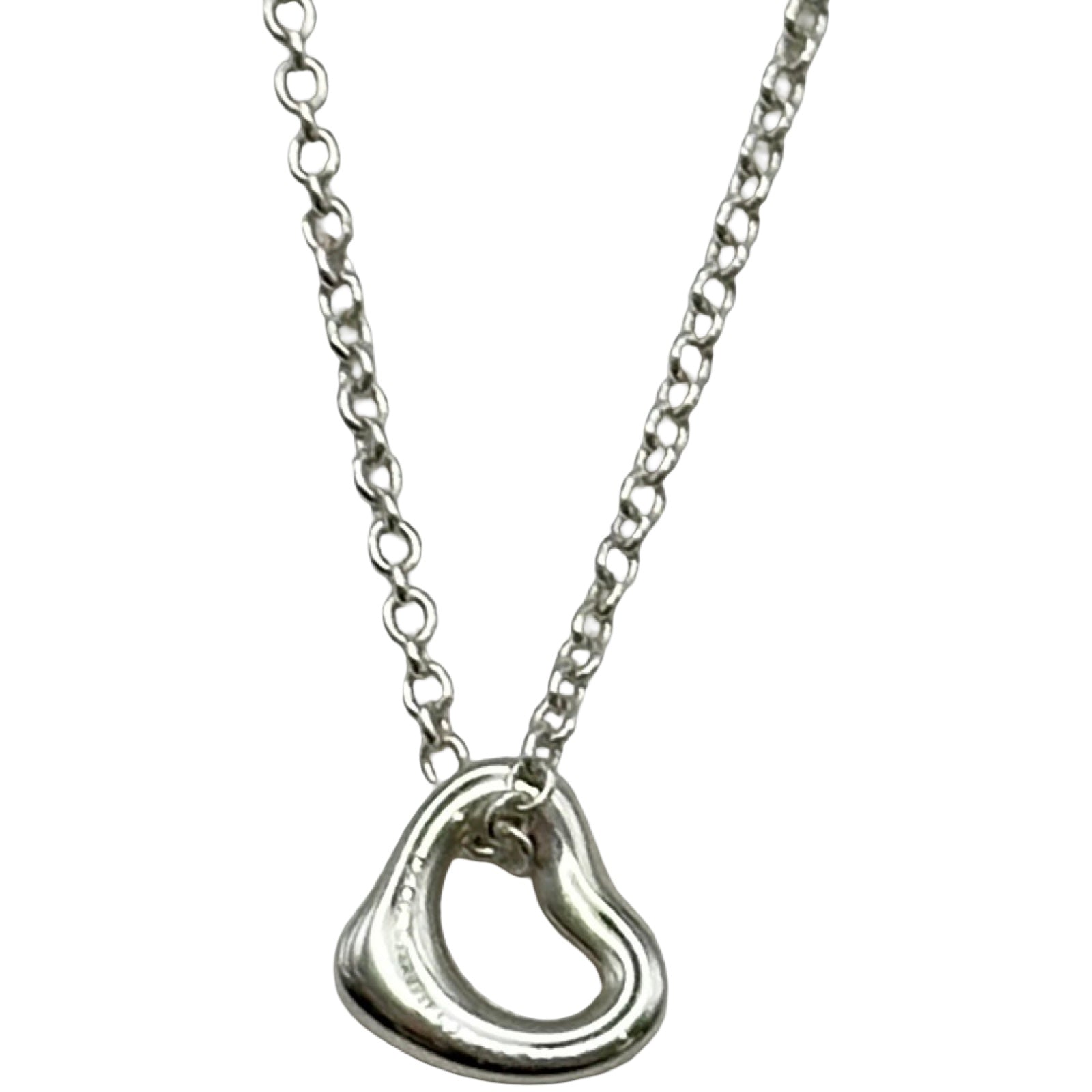 Tiffanyシルバー オープンハートネックレス シルバー925 ティファニー TIFFANY＆CO オープンハートミニネックレス シルバー