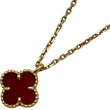 ヴァンクリーフ＆アーペル Van Cleef & Arpels スウィートアルハンブラネックレス ピンクゴールド Au750 カーネリアン ジュエリー