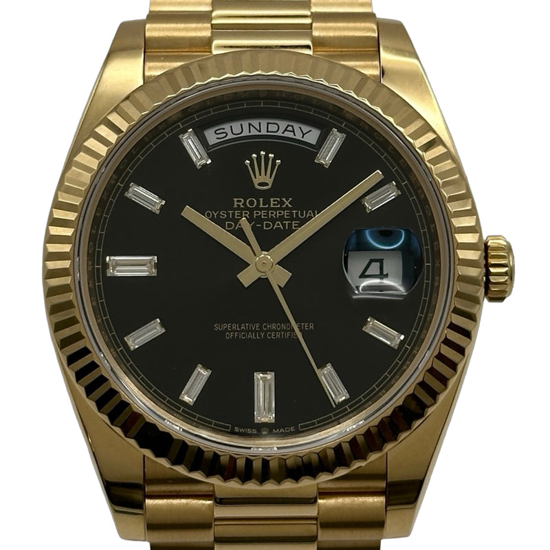 ROLEX ロレックス デイト 自動巻き 腕時計 即日発送可 ロレックス ROLEX デイデイト40 228238A ブラック ゴールド 自動巻き