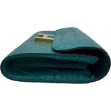 エルメス HERMES コンスタンストゥーゴー W刻印 ヴェールジェイド ゴールド金具 アリゲーターマット レディース 長財布