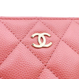 シャネル CHANEL ココマーク　ロングジップウォレット A50097 ピンク　ゴールド金具 キャビアスキン レディース 長財布