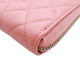 シャネル CHANEL ココマーク　ロングジップウォレット A50097 ピンク　ゴールド金具 キャビアスキン レディース 長財布