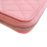 シャネル CHANEL ココマーク　ロングジップウォレット A50097 ピンク　ゴールド金具 キャビアスキン レディース 長財布
