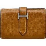 エルメス HERMES ベアンミニ Z刻印 ゴールド/シルバー金具 エプソン レディース 二つ折り財布