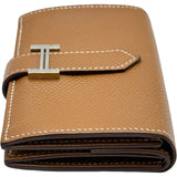 エルメス HERMES ベアンミニ Z刻印 ゴールド/シルバー金具 エプソン レディース 二つ折り財布