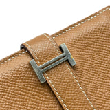 エルメス HERMES ベアンミニ Z刻印 ゴールド/シルバー金具 エプソン レディース 二つ折り財布