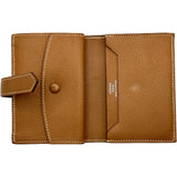 エルメス HERMES ベアンミニ Z刻印 ゴールド/シルバー金具 エプソン レディース 二つ折り財布