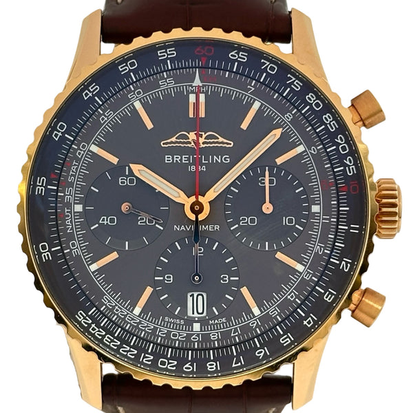 ブライトリング BREITLING ナビタイマーB01 クロノグラフ ジャパン リミテッド RB0139 ブラウン ピンクゴールド 自動巻き メンズ 腕時計 ブライトリング BREITLING ナビタイマーB01 クロノグラフ ジャパン