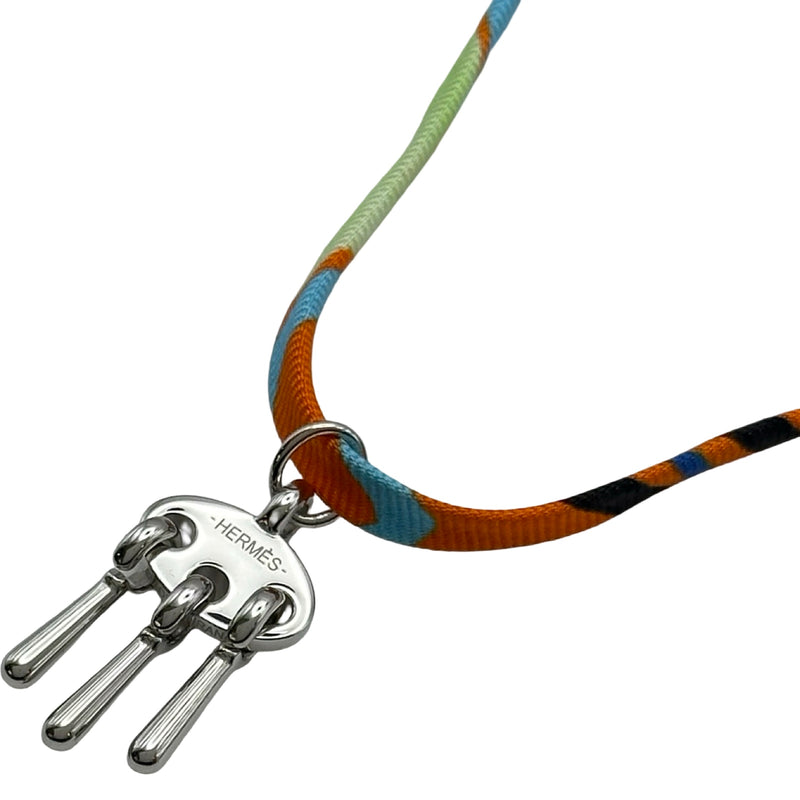 エルメス HERMES トゥールビヨンネックレス マルチカラー シルク