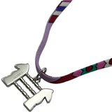 エルメス HERMES トゥールビヨンネックレス ピンク シルク/メタル アクセサリー