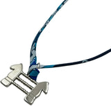 エルメス HERMES トゥールビヨンネックレス ブルー シルク/メタル アクセサリー