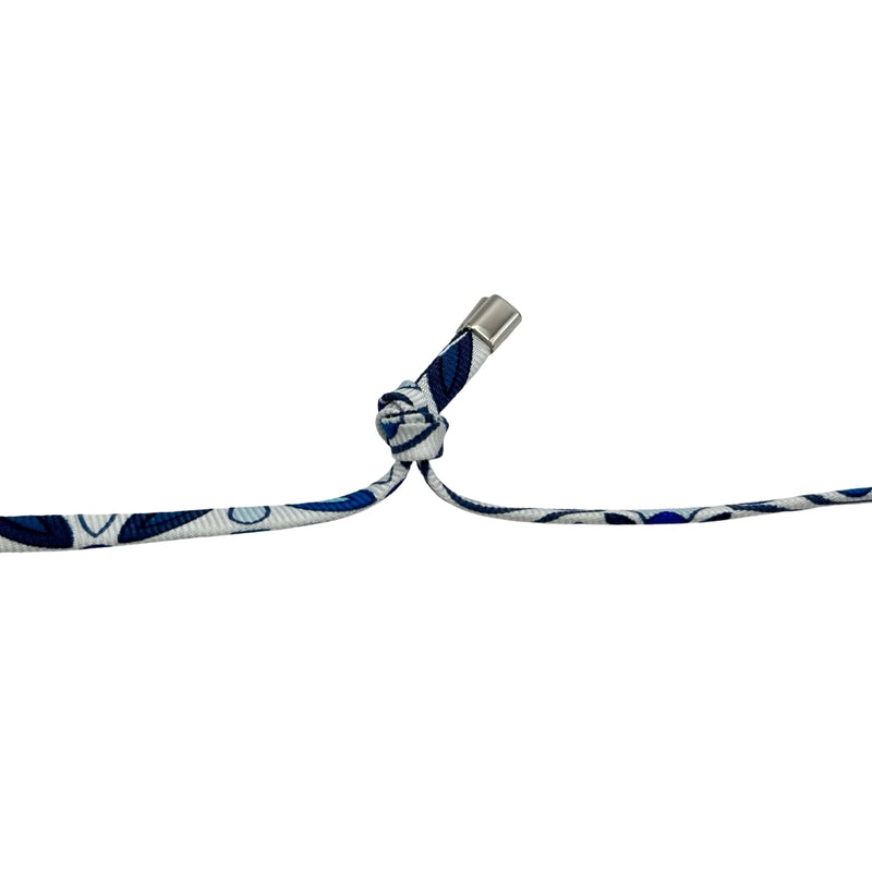 エルメス HERMES トゥールビヨンネックレス ブルー シルク/メタル