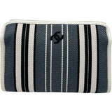シャネル CHANEL ココマークポーチ ブルー/ブラック/ホワイト キャンバス/レザー レディース ポーチ