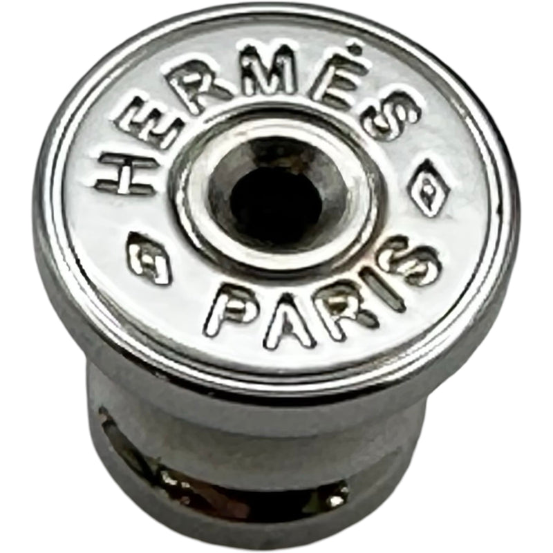 ！美品！　HERMES エルメス　ピアス　ブラック　シルバー　90 エルメス HERMES ポップH ミニピアス ブラック/シルバー メタル