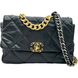 シャネル CHANEL CHANEL19バッグ AS1160 ブラック ゴールド金具/シルバー金具 シャイニーカーフスキン レディース ショルダーバッグ