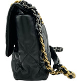 シャネル CHANEL CHANEL19バッグ AS1160 ブラック ゴールド金具/シルバー金具 シャイニーカーフスキン レディース ショルダーバッグ