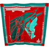 エルメス HERMES カレ90 Les parterres Chateau グリーン/レッド シルク レディース スカーフ