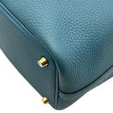 エルメス HERMES ピコタンロックPM K刻印 ニューブルーージーン ゴールド金具 トリヨンクレマンス レディース ハンドバッグ