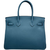 エルメス HERMES バーキン30 G刻印 ブルートンペット シルバー金具 トゴ レディース ハンドバッグ