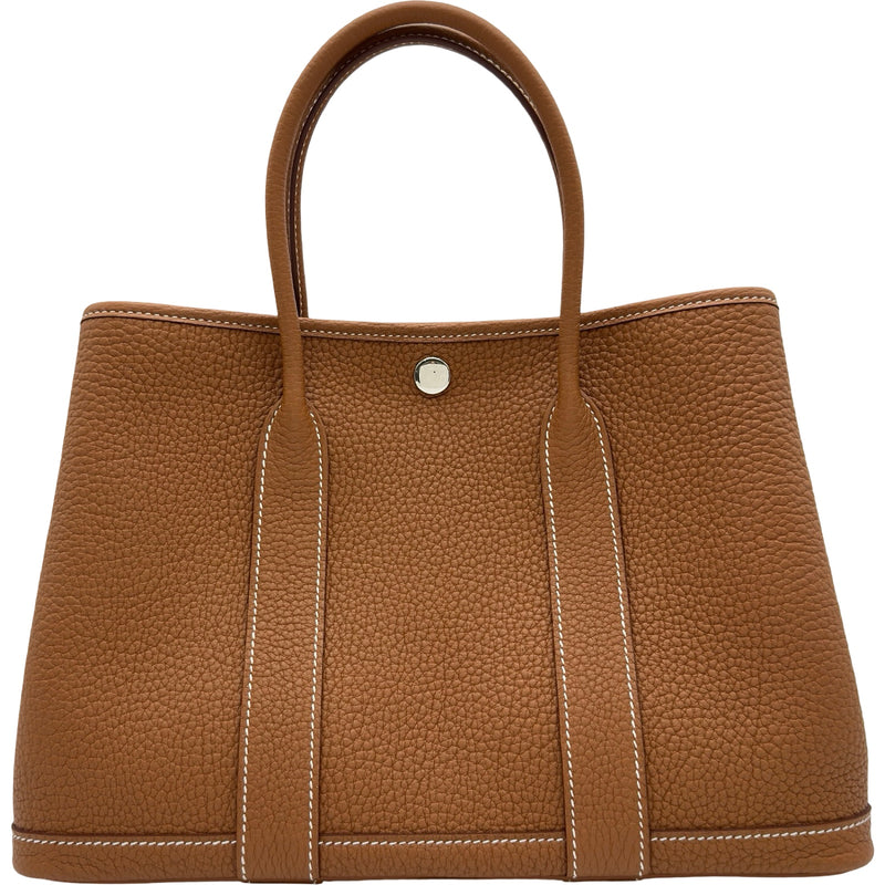 エルメス、マチ幅大のトートバック エルメス HERMES ガーデンパーティーTPM G刻印 ゴールド シルバー金具