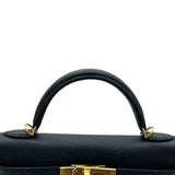 エルメス HERMES ミニケリー2 G刻印 ブラック エプソン レディース ショルダーバッグ