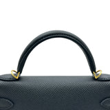 エルメス HERMES ミニケリー2 G刻印 ブラック エプソン レディース ショルダーバッグ