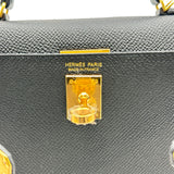 エルメス HERMES ミニケリー2 G刻印 ブラック エプソン レディース ショルダーバッグ