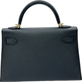 エルメス HERMES ミニケリー2 G刻印 ブラック エプソン レディース ショルダーバッグ