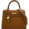 エルメス HERMES ケリー25 外縫い G刻印 ゴールド ゴールド金具 エプソン レディース ショルダーバッグ