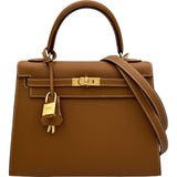 エルメス HERMES ケリー25 外縫い G刻印 ゴールド ゴールド金具 エプソン レディース ショルダーバッグ