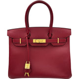 エルメス HERMES バーキン30 D刻印 ルージュグレナ ゴールド金具 エプソン レディース ハンドバッグ