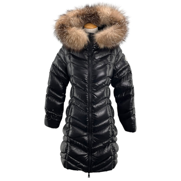 モンクレール MONCLER FULMAR ファーダウンコート 49344 ブラック ナイロン レディース ダウンジャケット