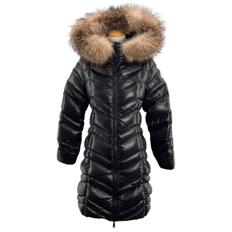 モンクレール MONCLER FULMAR ファーダウンコート 49344 ブラック ナイロン レディース ダウンジャケット