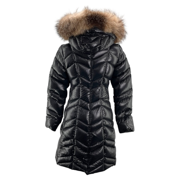 モンクレール MONCLER FULMAR ファーダウンコート 49344 ブラック ナイロン レディース ダウンジャケット