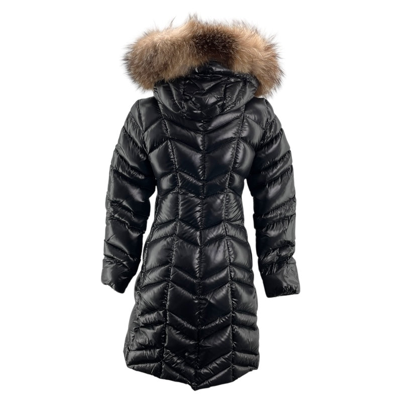 モンクレール MONCLER FULMAR ファーダウンコート 49344 ブラック ナイロン レディース ダウンジャケット