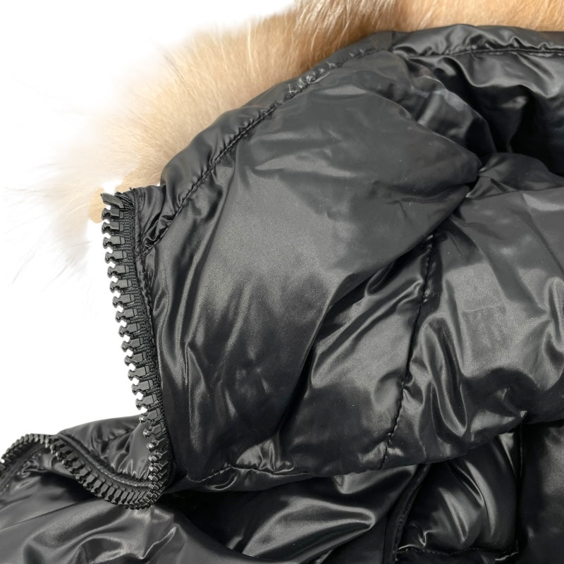 モンクレール MONCLER FULMAR ファーダウンコート 49344 ブラック ナイロン レディース ダウンジャケット