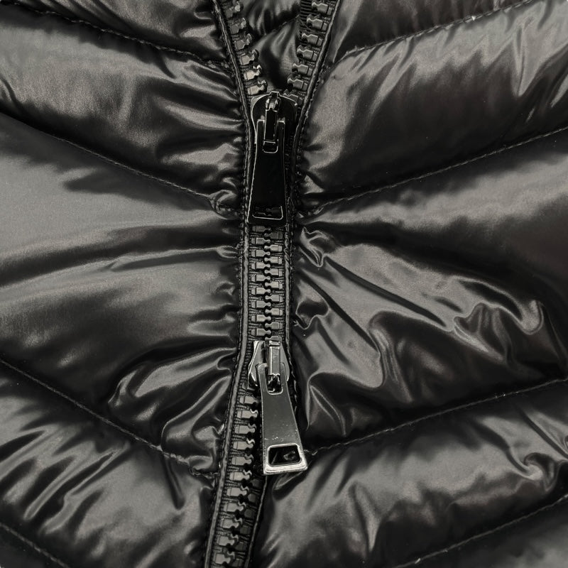 モンクレール MONCLER FULMAR ファーダウンコート 49344 ブラック ナイロン レディース ダウンジャケット