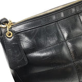 シャネル CHANEL チョコバーワンショルダー 7番台 ブラック×ゴールド金具 カーフ レディース ショルダーバッグ