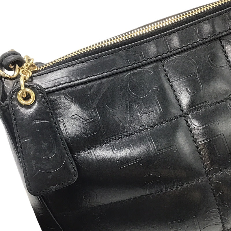 シャネル CHANEL チョコバーワンショルダー 7番台 ブラック×ゴールド金具 カーフ レディース ショルダーバッグ
